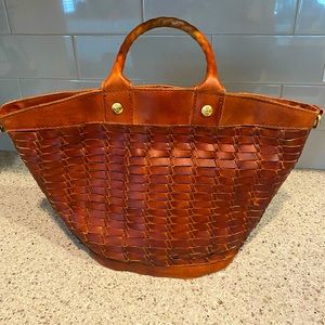 Premium leather Patricia Nash “Rust” colored Tote Bag